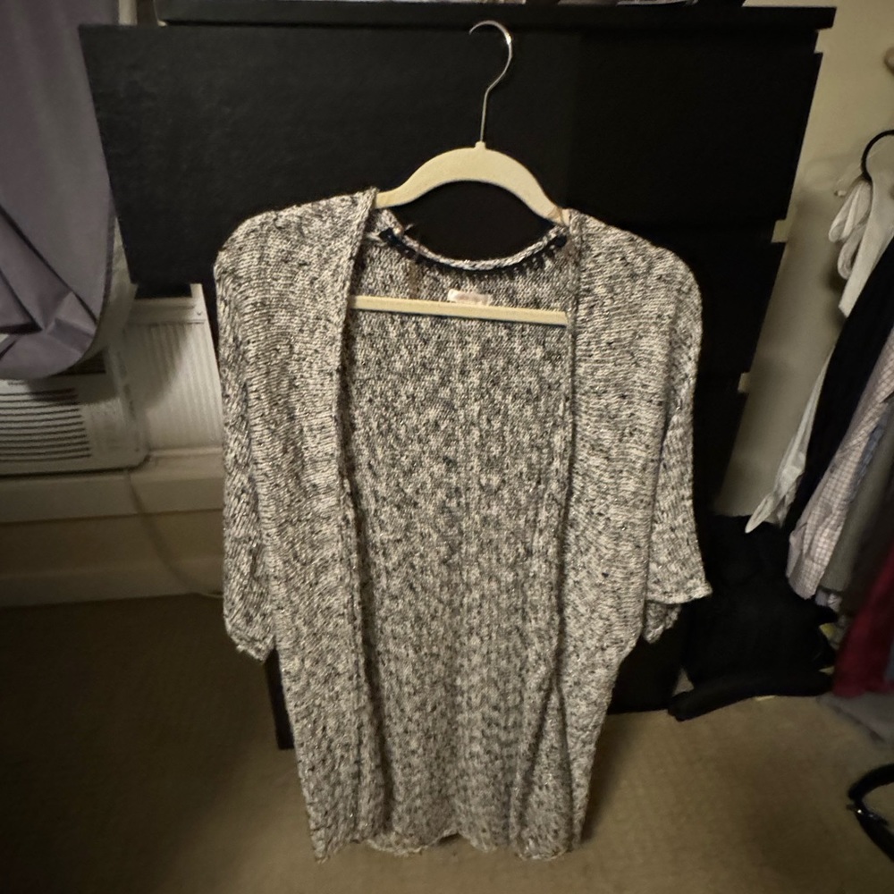 Long Silver and black cardigan